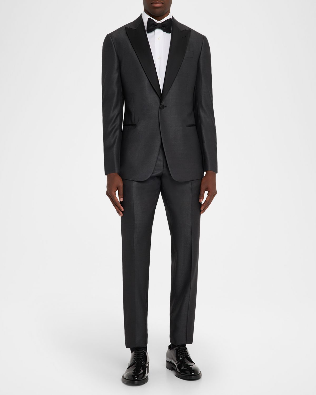 Giorgio Armani Men 's Micro-Dot Silk Peak Lapel Tuxedo