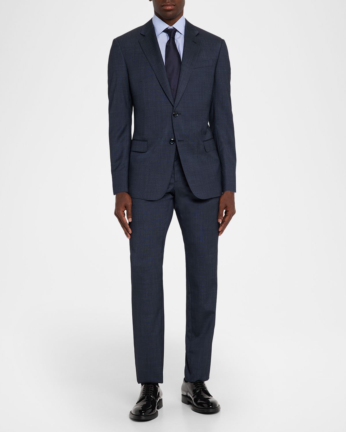 Giorgio Armani Men's Majesty Cotton Vertical Stripe Dress Shirt