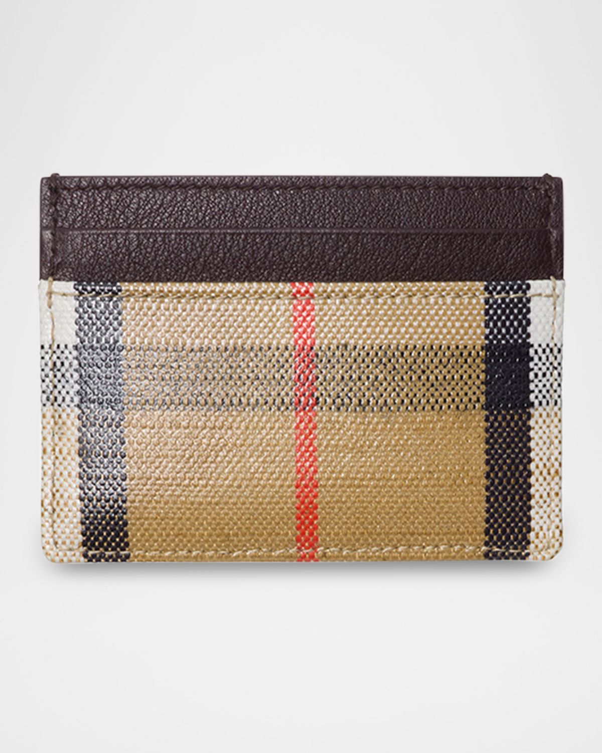 Burberry Highlands Check Jacquard Leather Card Case
