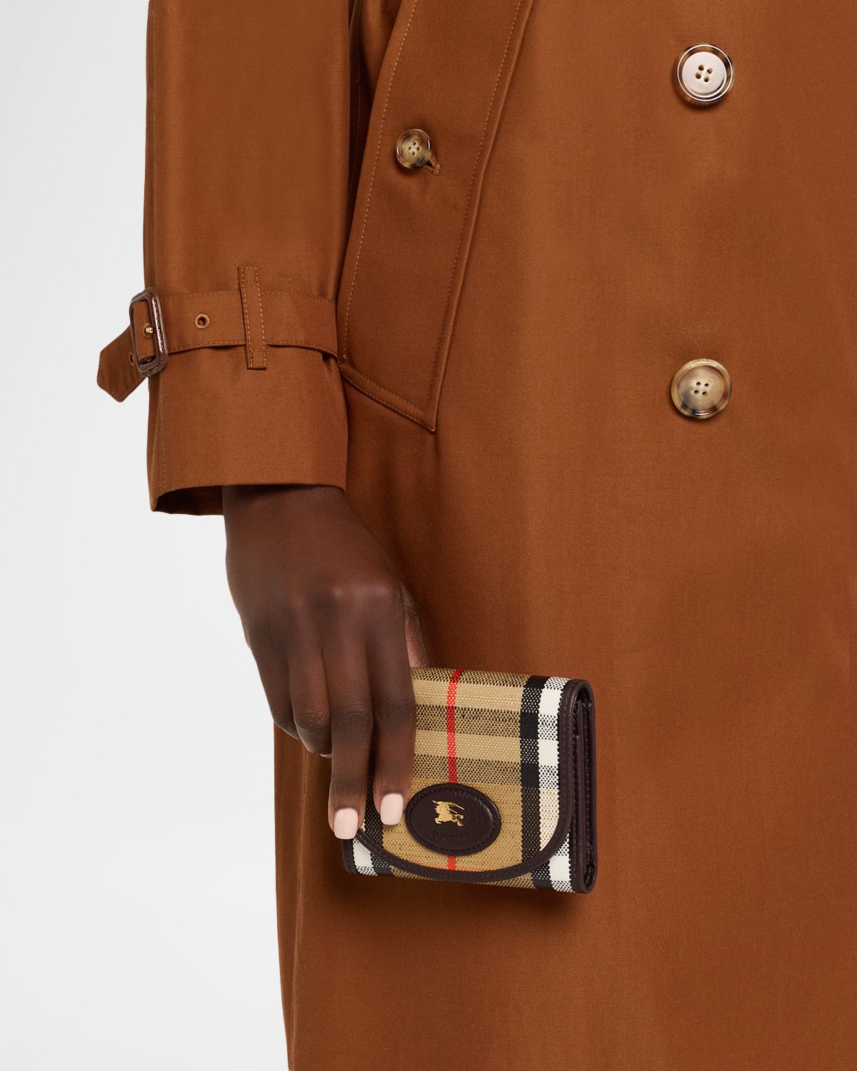 Burberry Highlands Check Compact Trifold Wallet