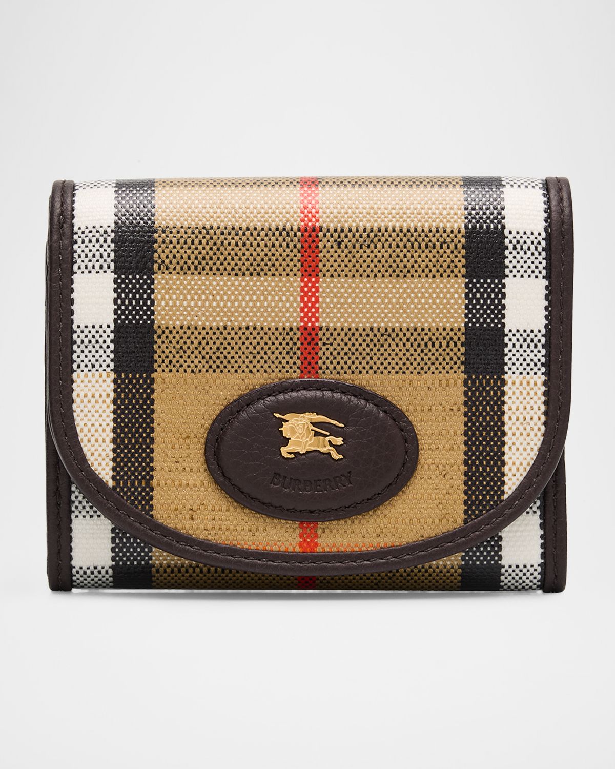 Burberry Highlands Check Compact Trifold Wallet