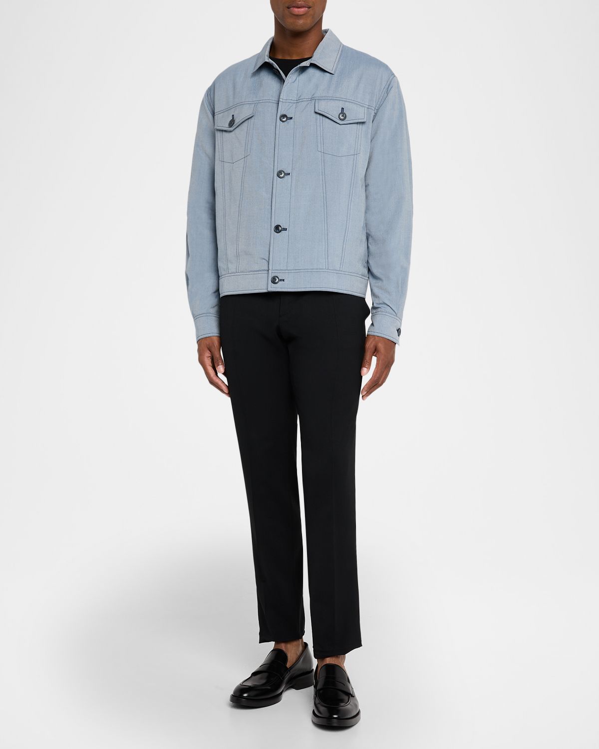 Giorgio Armani Men's Silk Denim Blouson Jacket