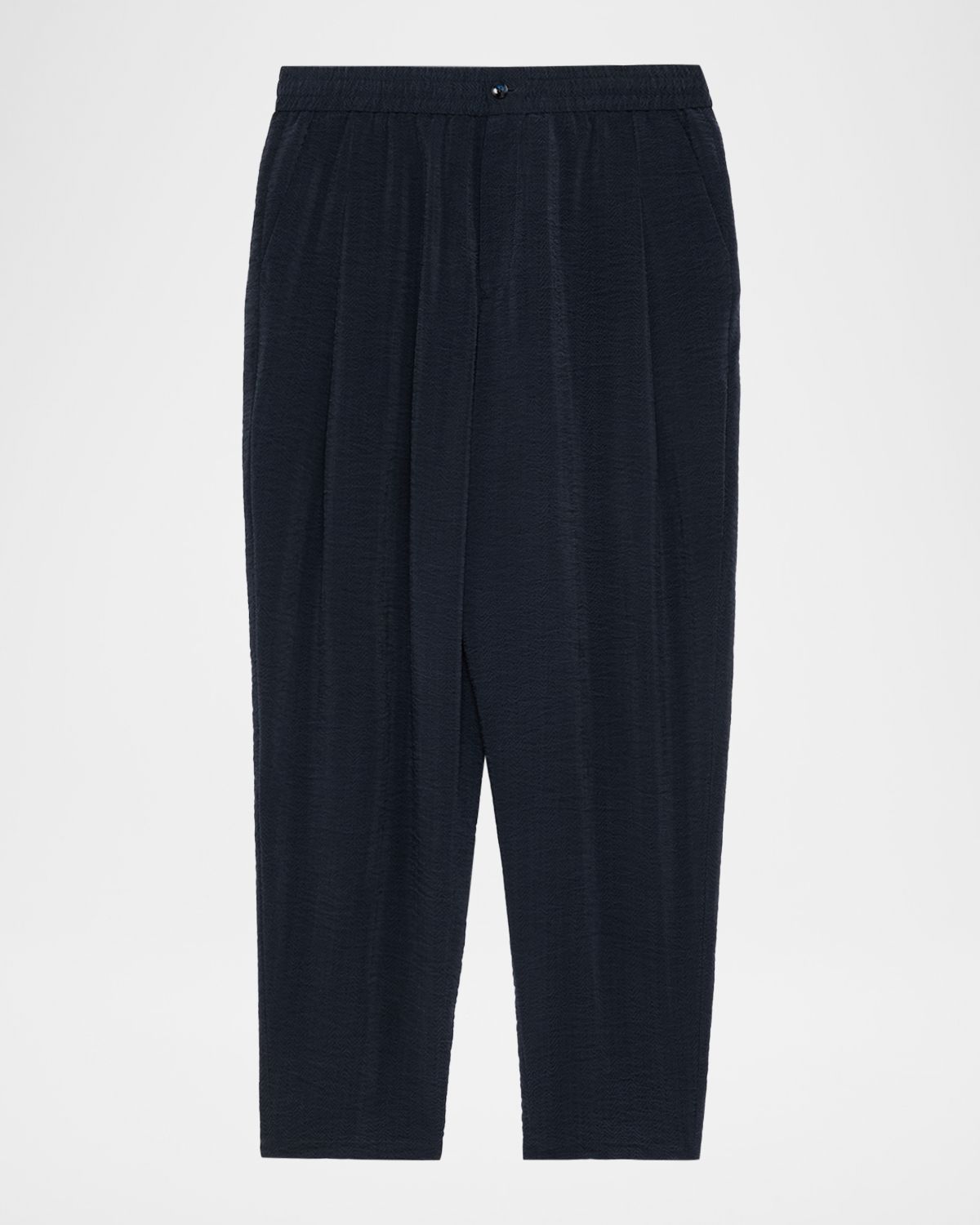 Giorgio Armani Men 's Relaxed-Fit Herringbone Drawstring Trousers