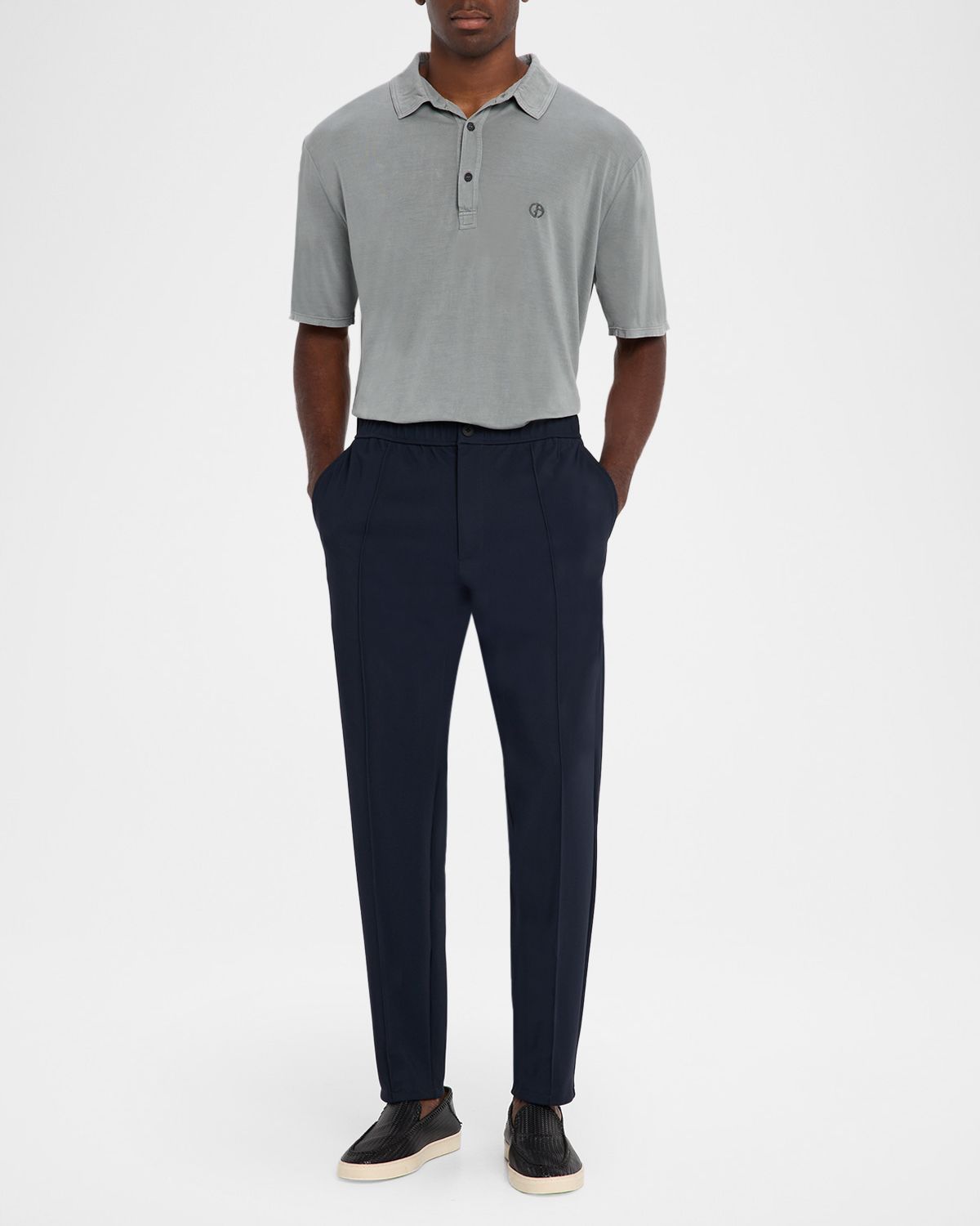 Giorgio Armani Men 's Silk and Cotton Jersey Polo Shirt