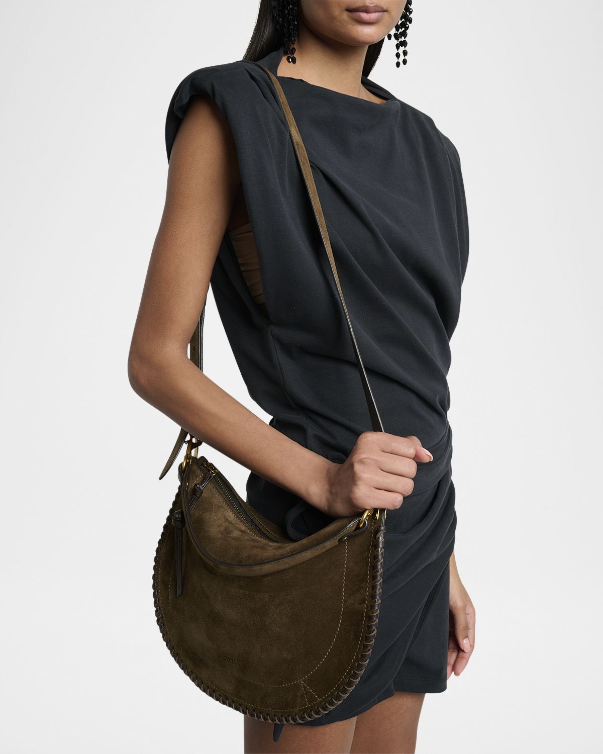 Isabel Marant Oskan Braided Suede Shoulder Bag