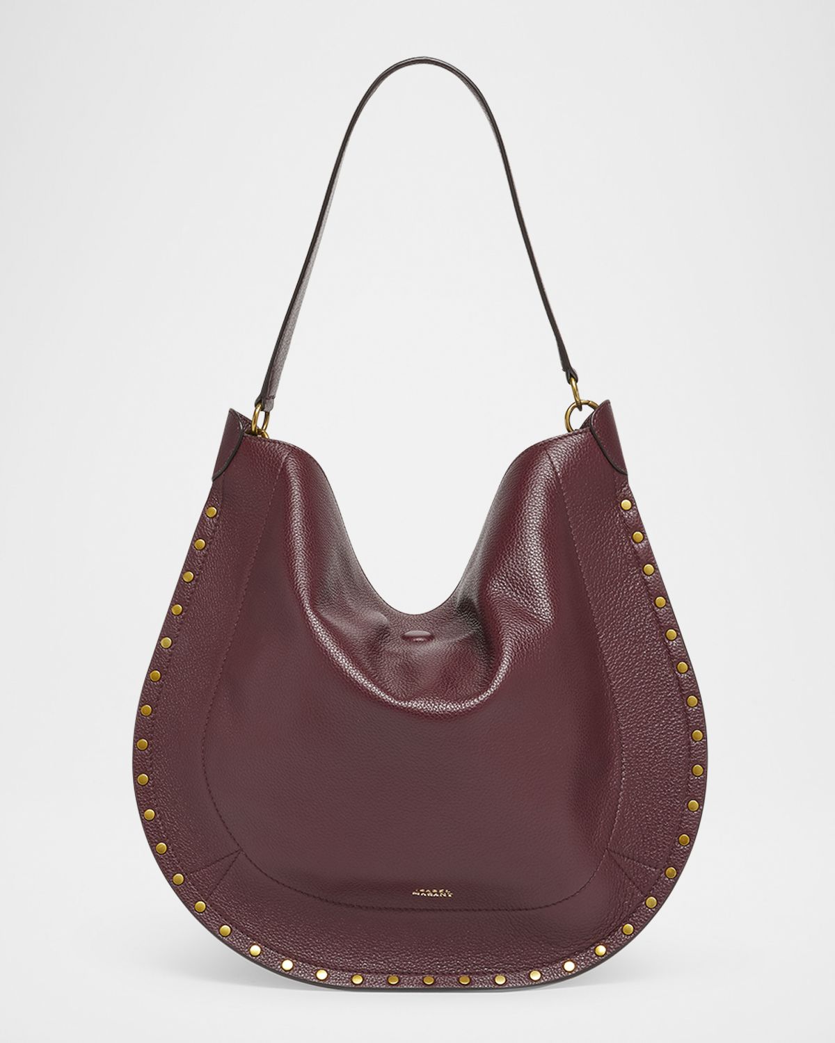 Isabel Marant Oskan Studded Grainy Leather Shoulder Bag