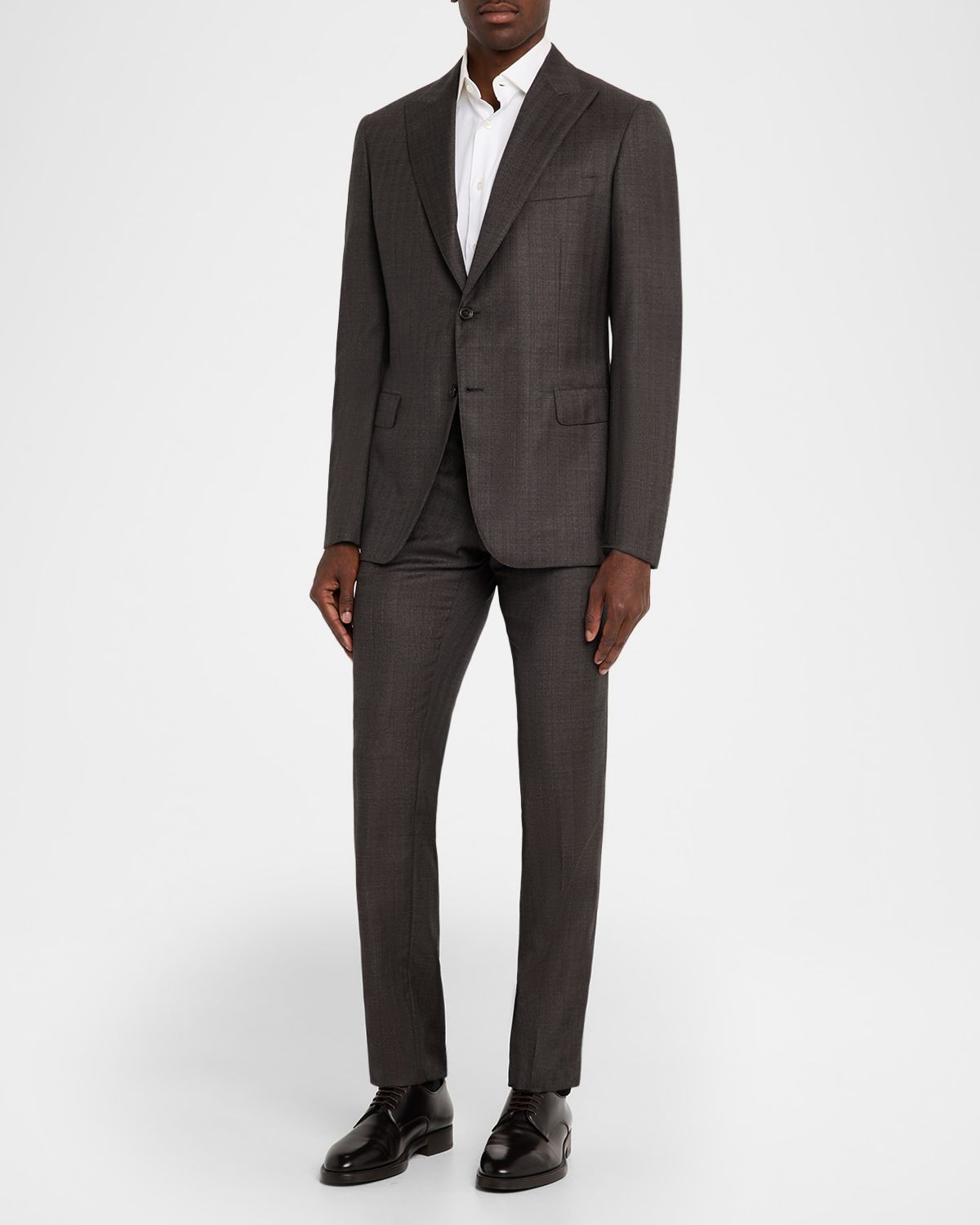 Brioni Mens Trevi Wool Peak Lapel Two-Piece Suit