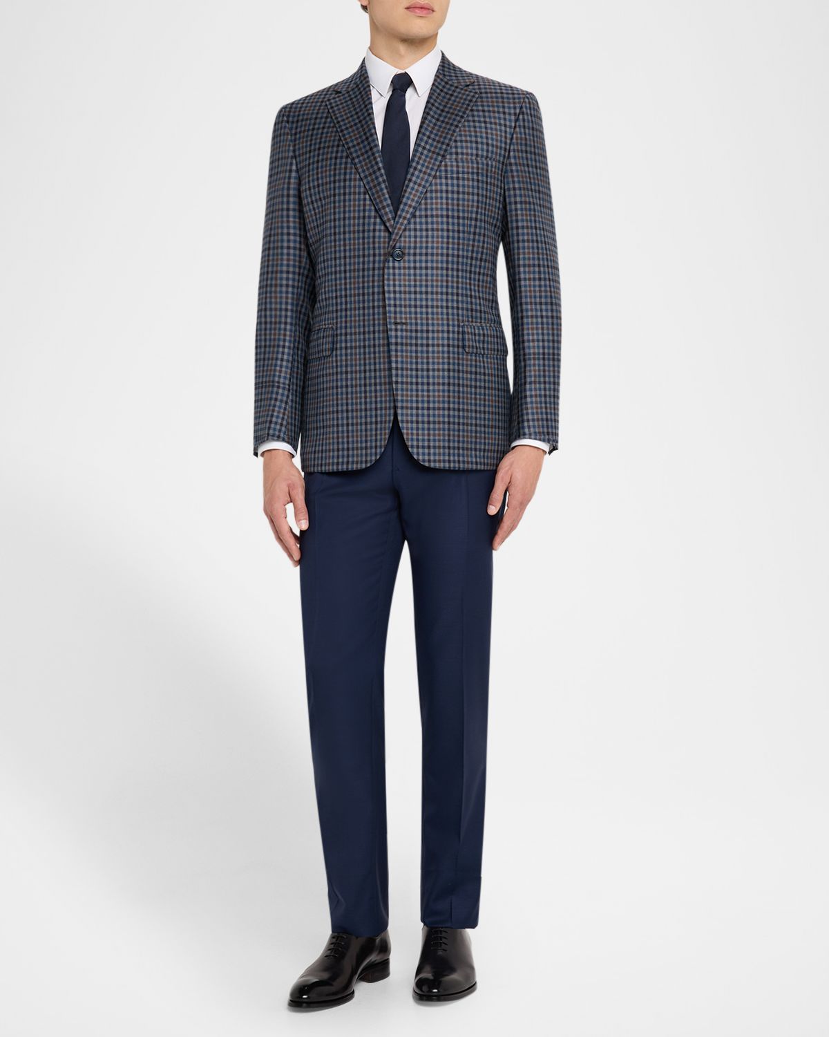 Brioni Men 's Multi-Check Wool Single-Breasted Sport Coat