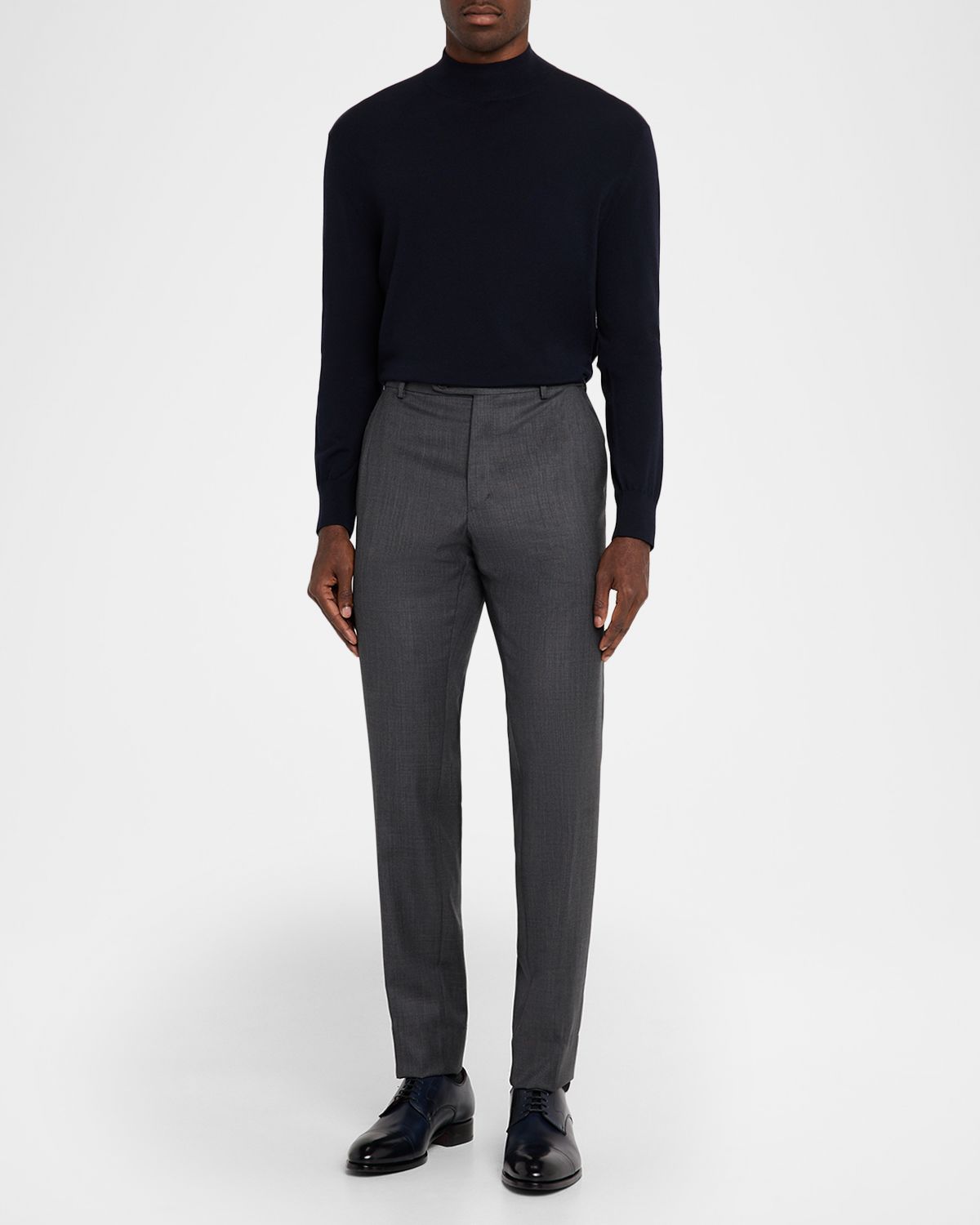 Brioni Men 's Wool Textured Straight-Fit Formal Pants