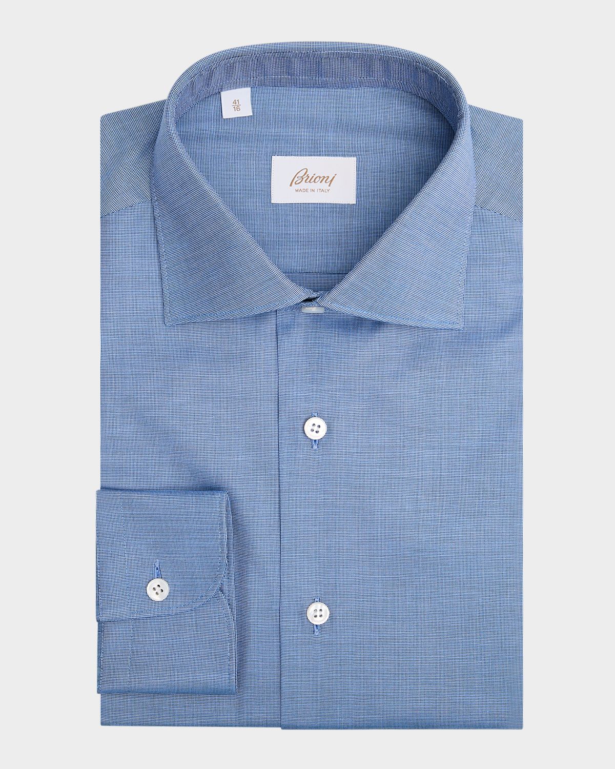 Brioni Men 's Cotton Tic Weave Classic-Fit Dress Shirt