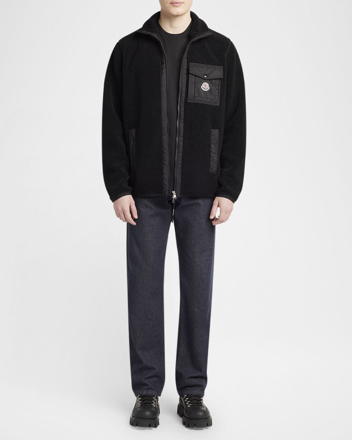 Moncler Men 's Check Logo Graphic T-Shirt