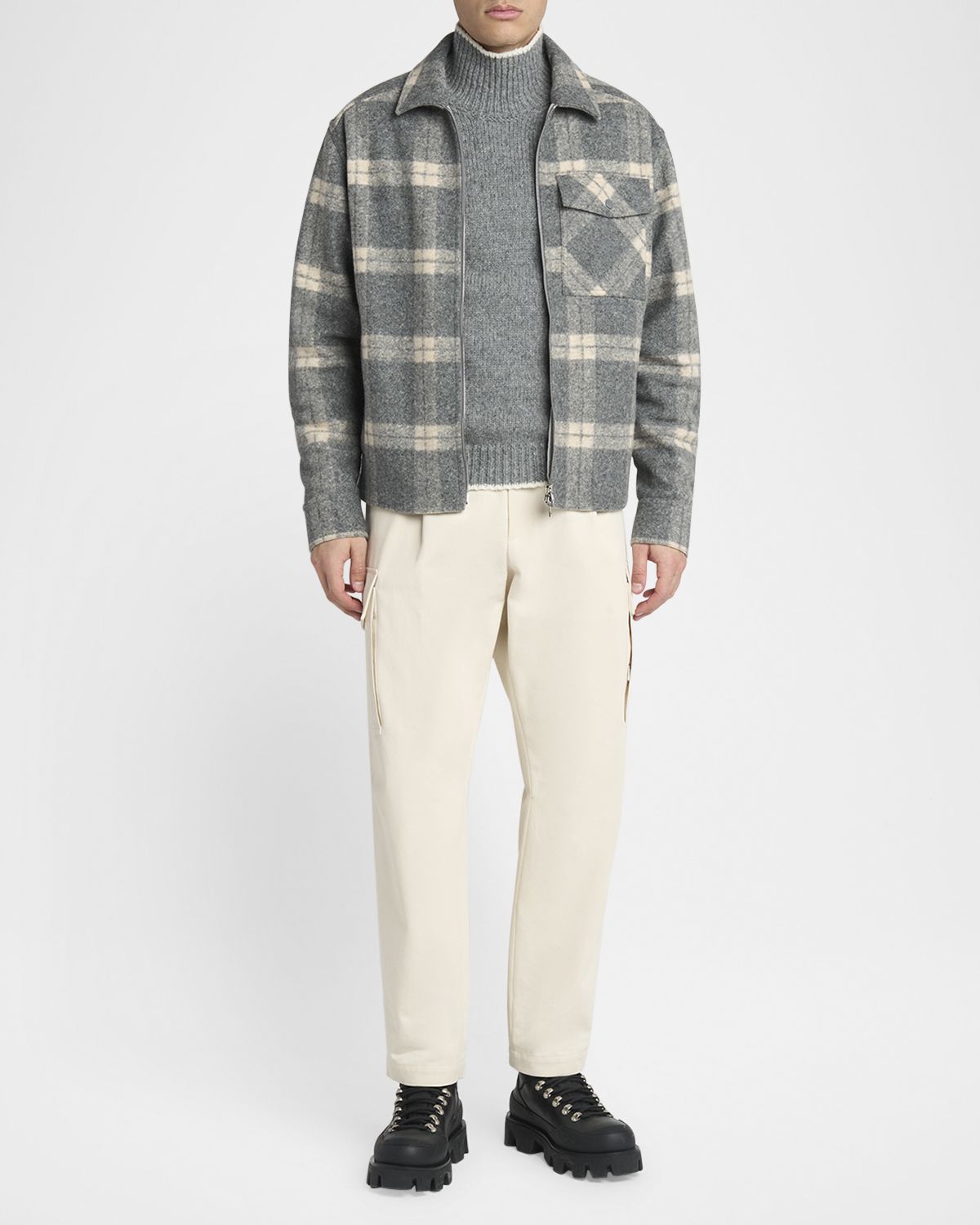 Moncler Men 's Tipped Wool Turtleneck Sweater