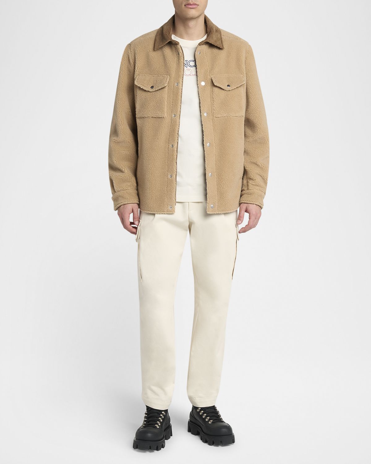 Moncler Men 's Corduroy-Collar Boucle Shirt Jacket