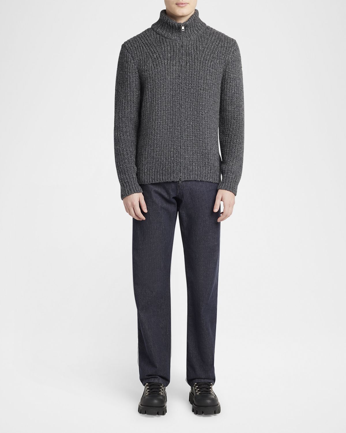 Moncler Men 's Ribbed Full-Zip Sweater