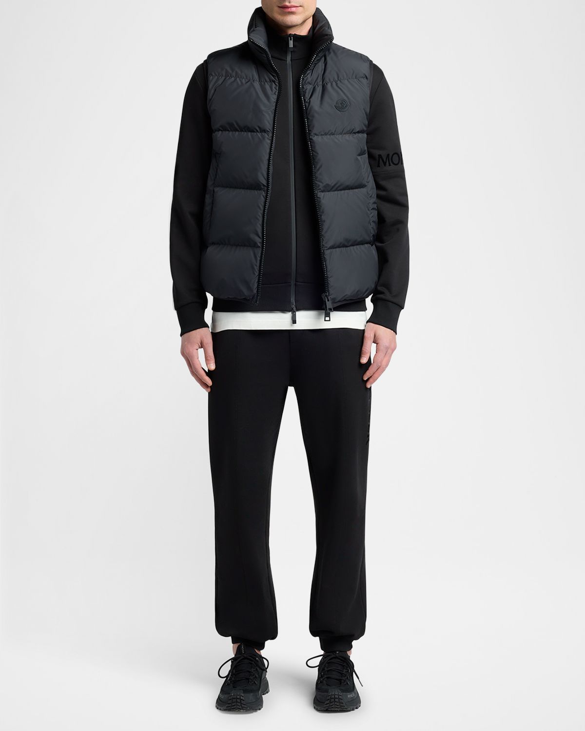 Moncler Men 's Sleeve-Logo Fleece Full-Zip Jacket
