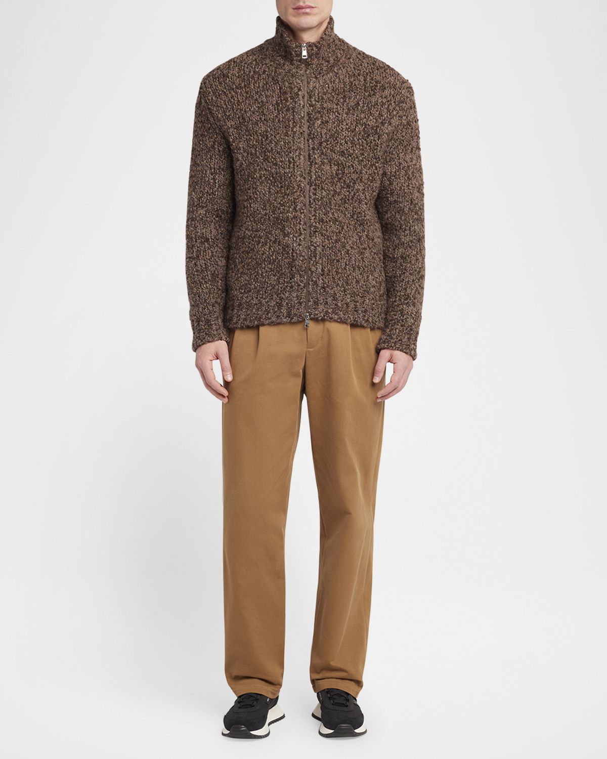 Moncler Men 's Wool Knit Full-Zip Sweater