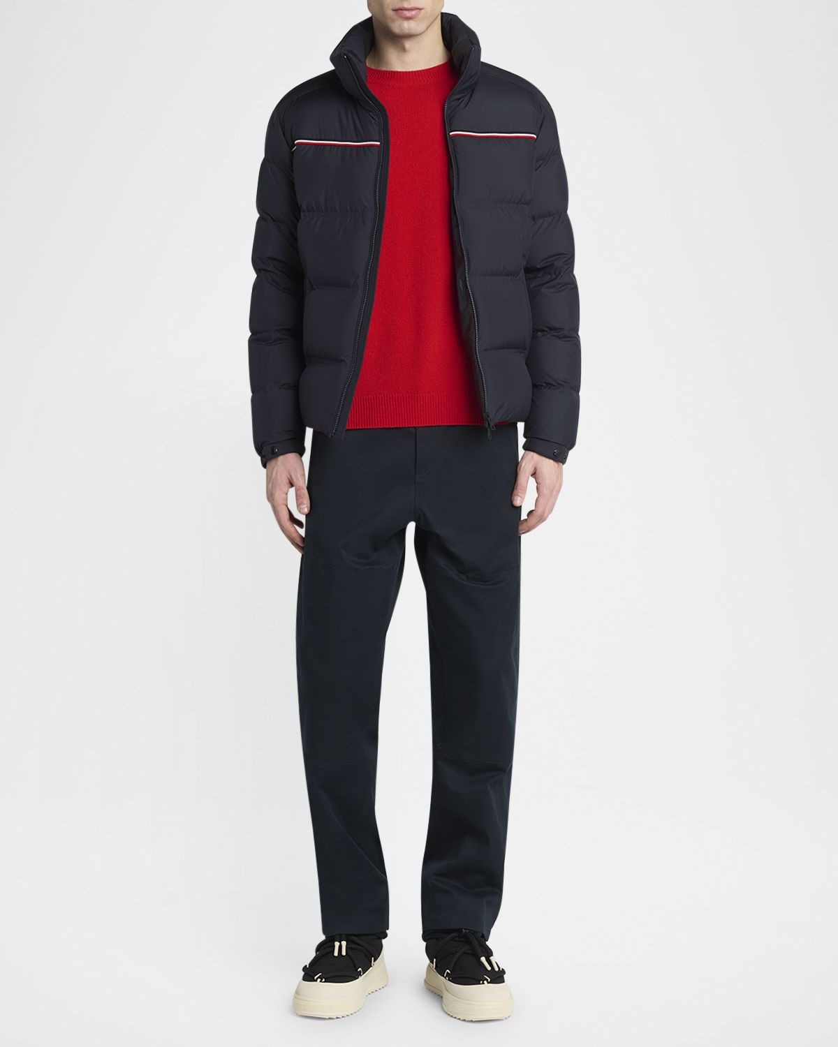 Moncler Men 's Sleeve-Pocket Knit Crewneck Sweater