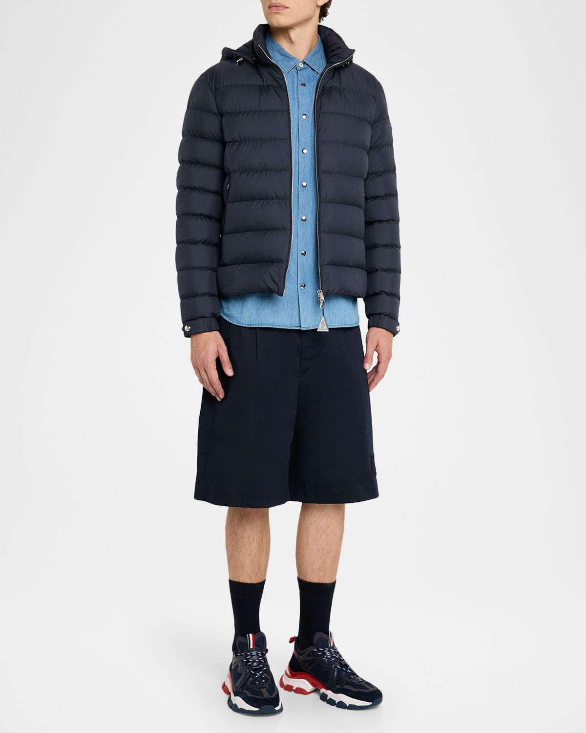 Moncler Men 's Arneb Hooded Short Down Puffer Jacket