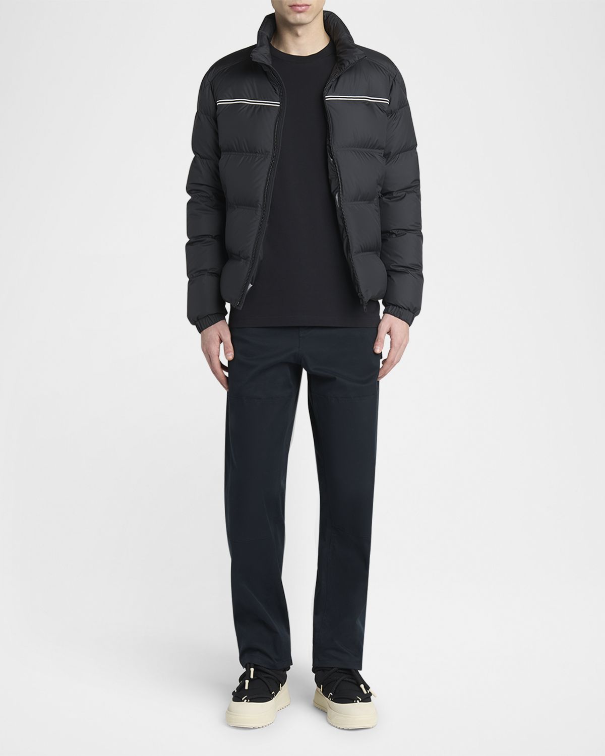 Moncler Men 's Cotton Triple Logo Patch Crewneck T-Shirt