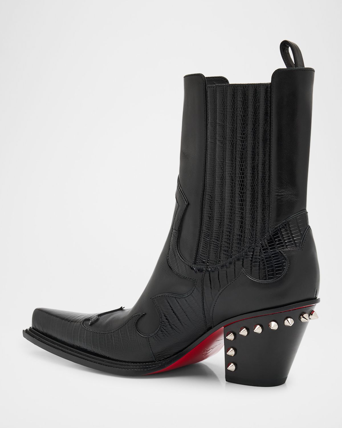Christian Louboutin Men 's Becca Uomo Leather Spike-Heel Western Boots