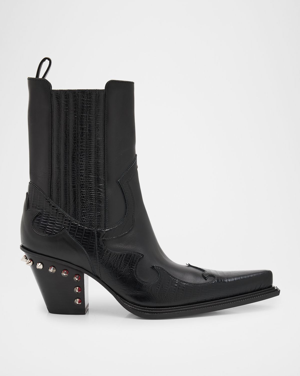 Christian Louboutin Men 's Becca Uomo Leather Spike-Heel Western Boots