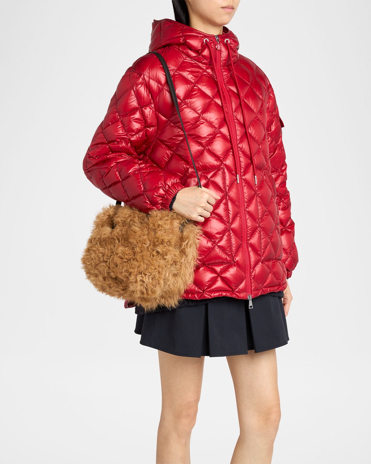 Moncler Micro Caradoc Shearling Tote Bag