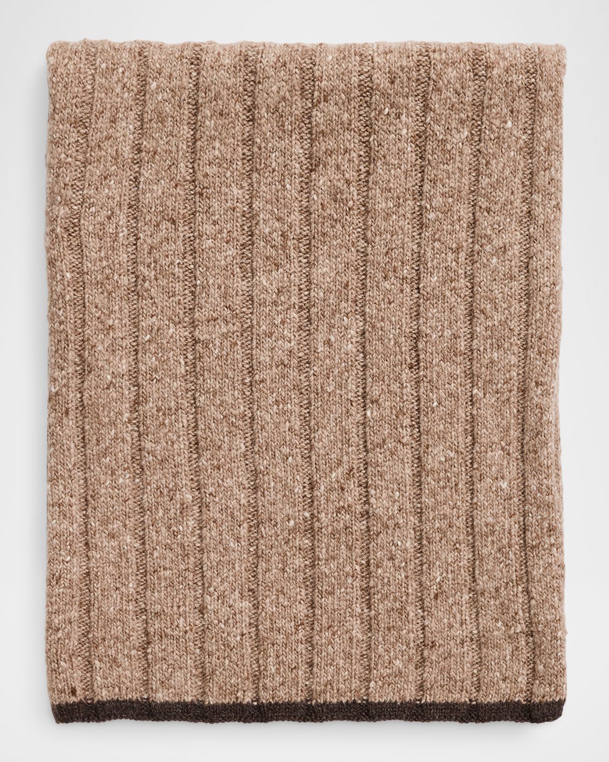 Brunello Cucinelli Men 's Cashmere Donegal Tipped Rib Knit Scarf