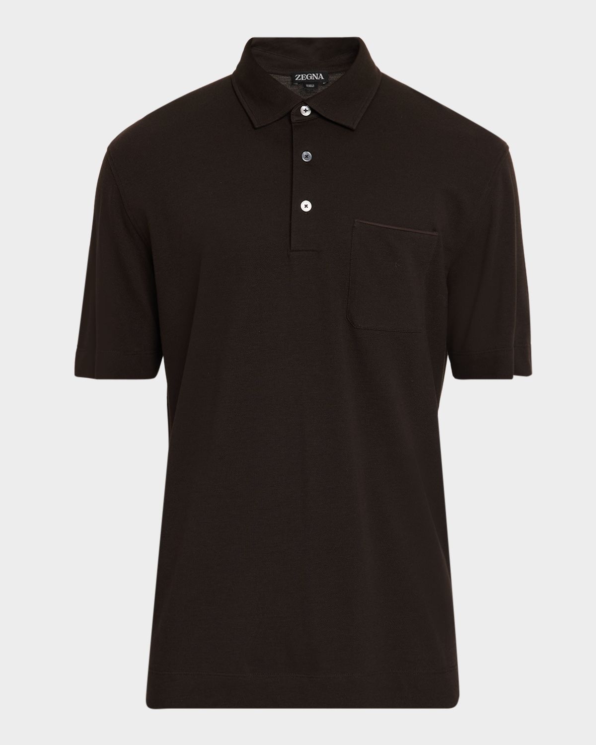 ZEGNA Men 's Cotton Piquet Short-Sleeve Polo Shirt | Thumbnail 6 ZEGNA Men 's Cotton Piquet Short-Sleeve Polo Shirt | Thumbnail 6
