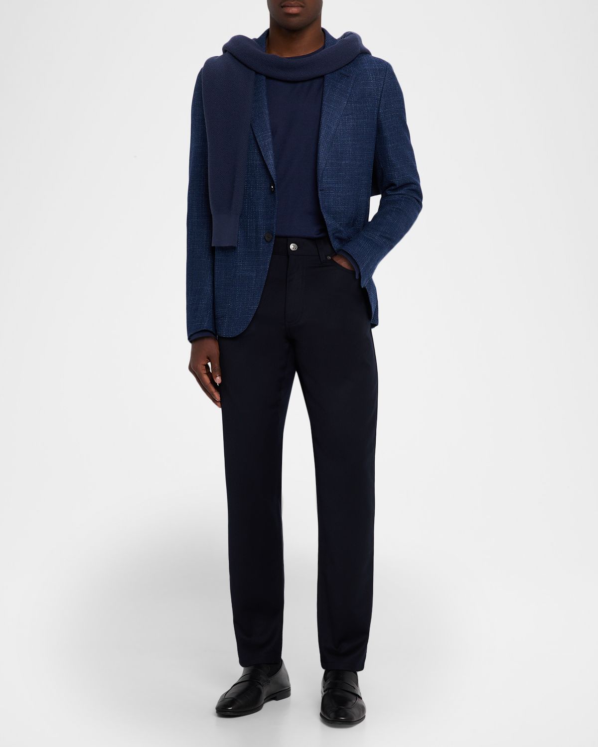 ZEGNA Men 's Wool Straight Fit Five-Pocket Pants