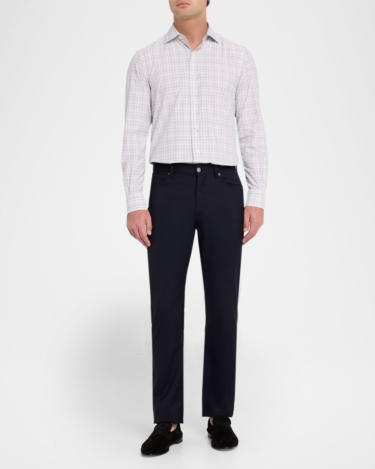 ZEGNA Men 's Tonal Plaid Cotton Classic-Fit Sport Shirt