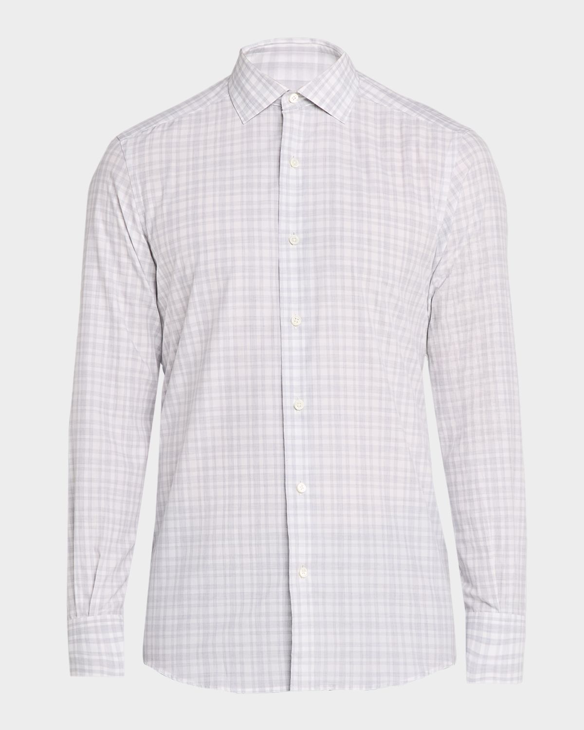 ZEGNA Men 's Tonal Plaid Cotton Classic-Fit Sport Shirt