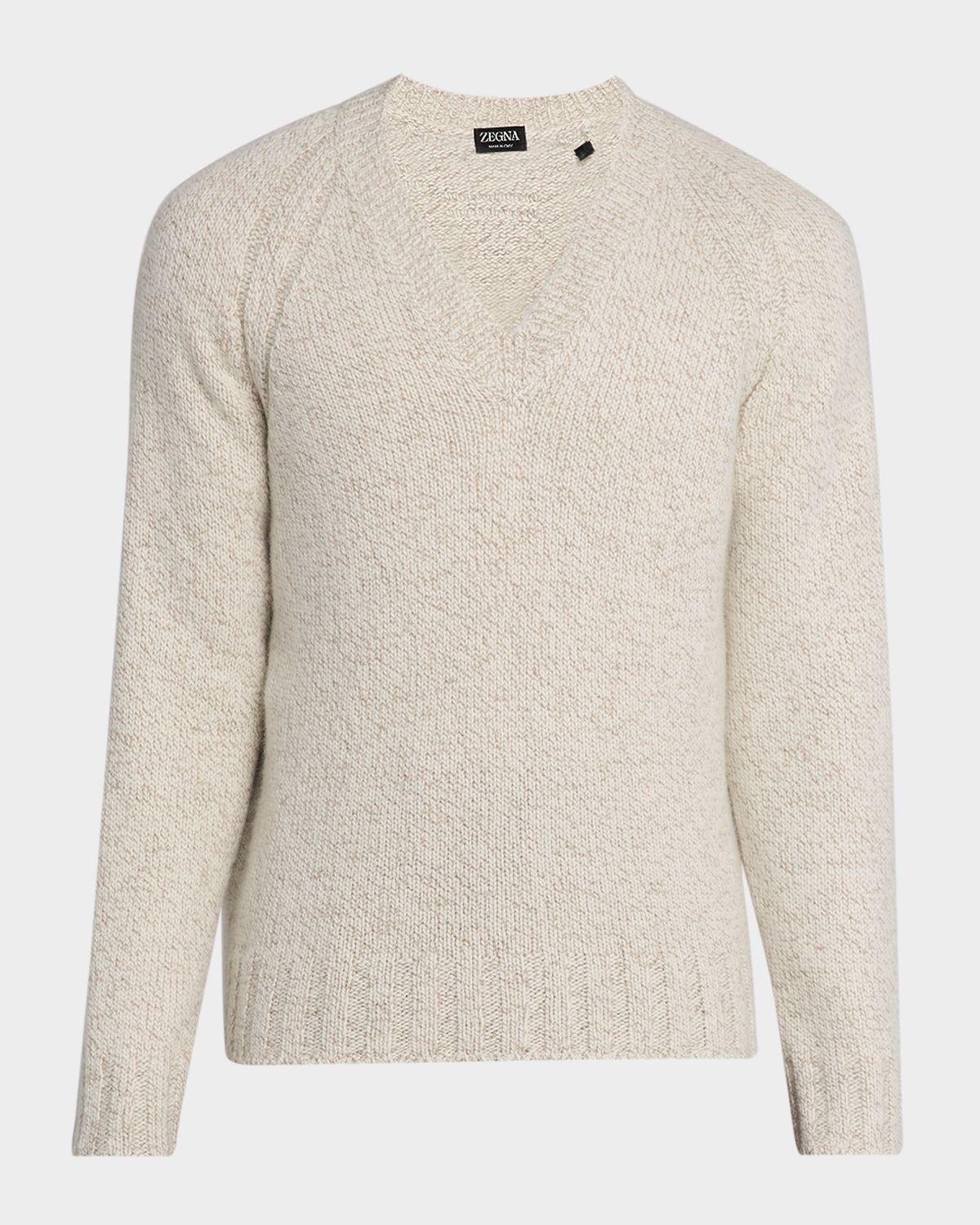 ZEGNA Men 's Cashmere and Wool Chunky Knit V-Neck Sweater | Thumbnail 6 ZEGNA Men 's Cashmere and Wool Chunky Knit V-Neck Sweater | Thumbnail 6