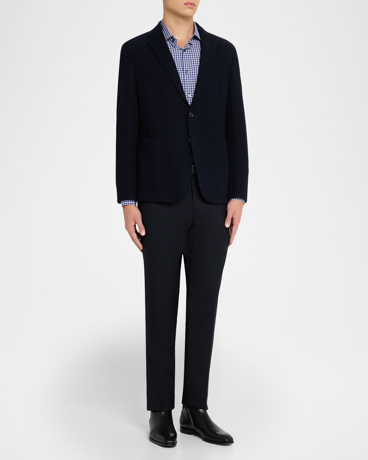 ZEGNA Men 's Slim Fit High Performance Jersey Blazer