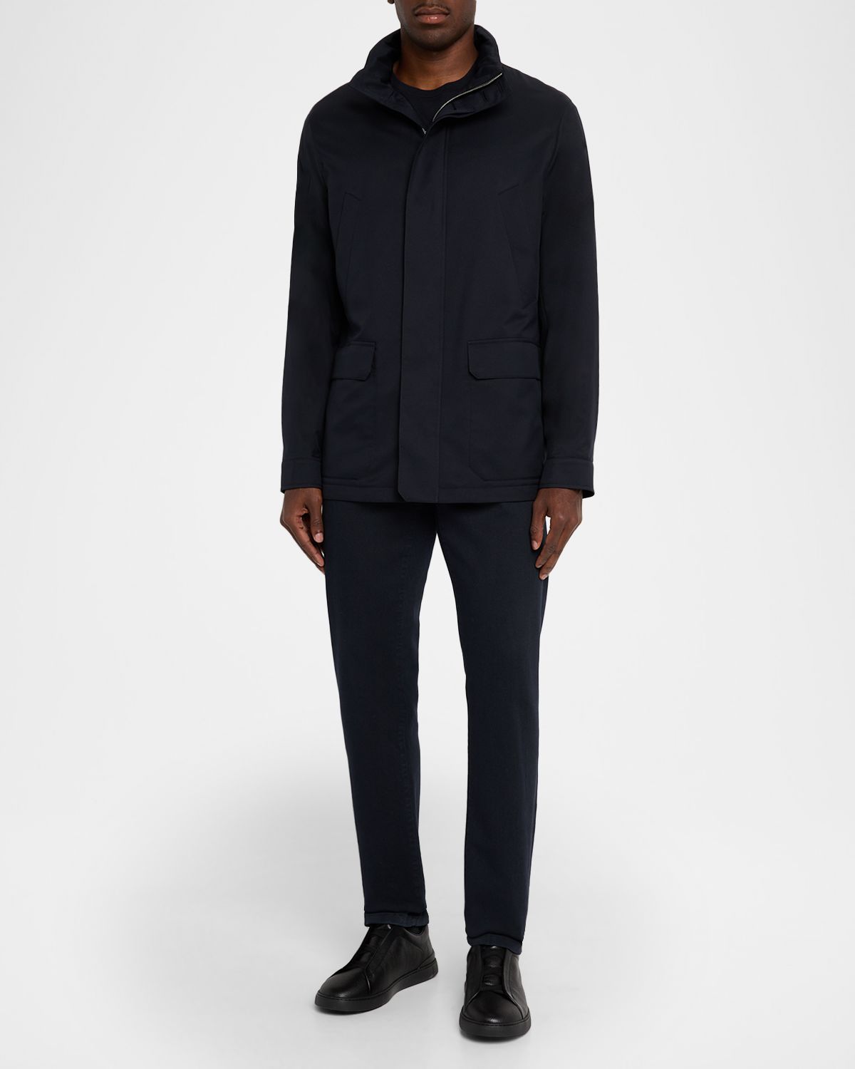 ZEGNA Men 's Technical Full-Zip Car Coat