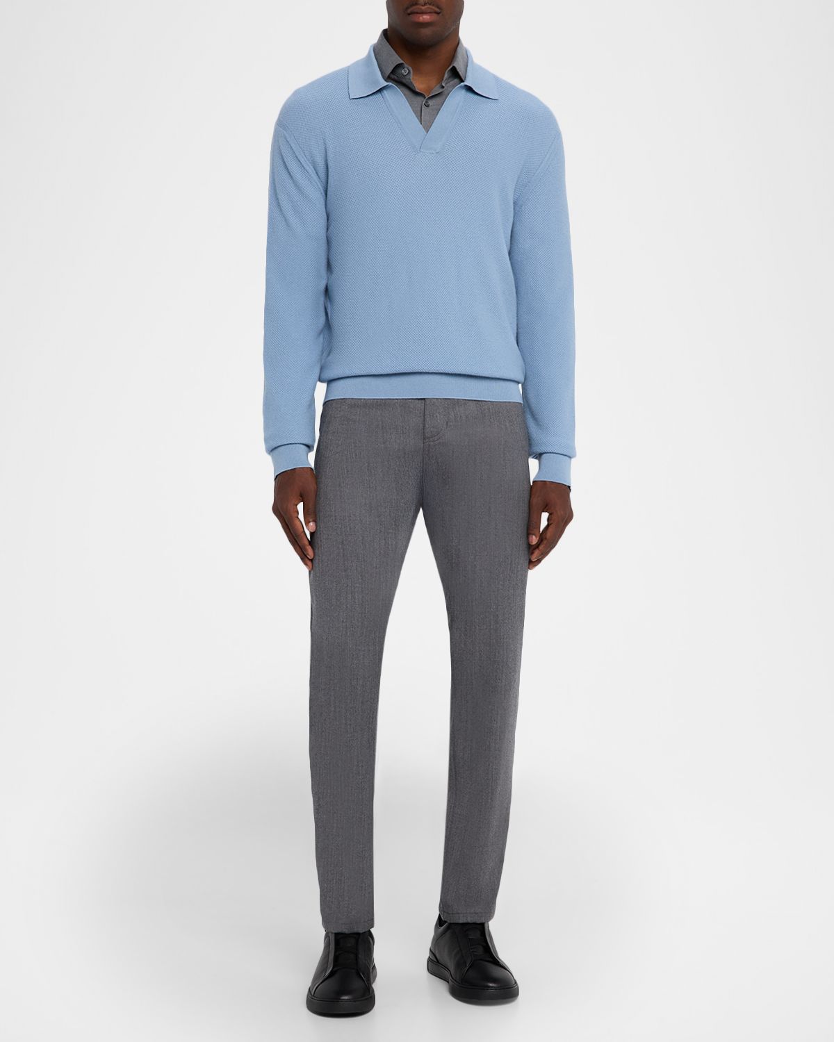 ZEGNA Men 's Melange Cashco Sport Shirt