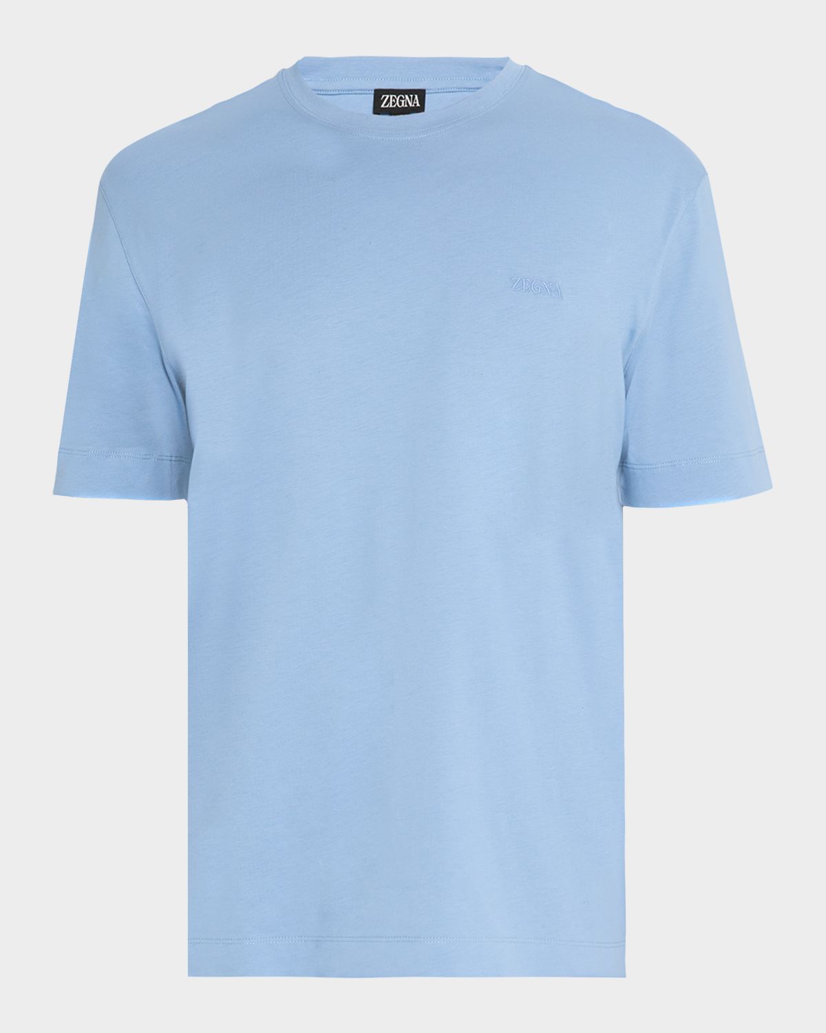 ZEGNA Men 's Embroidered Logo Cotton Crewneck T-Shirt