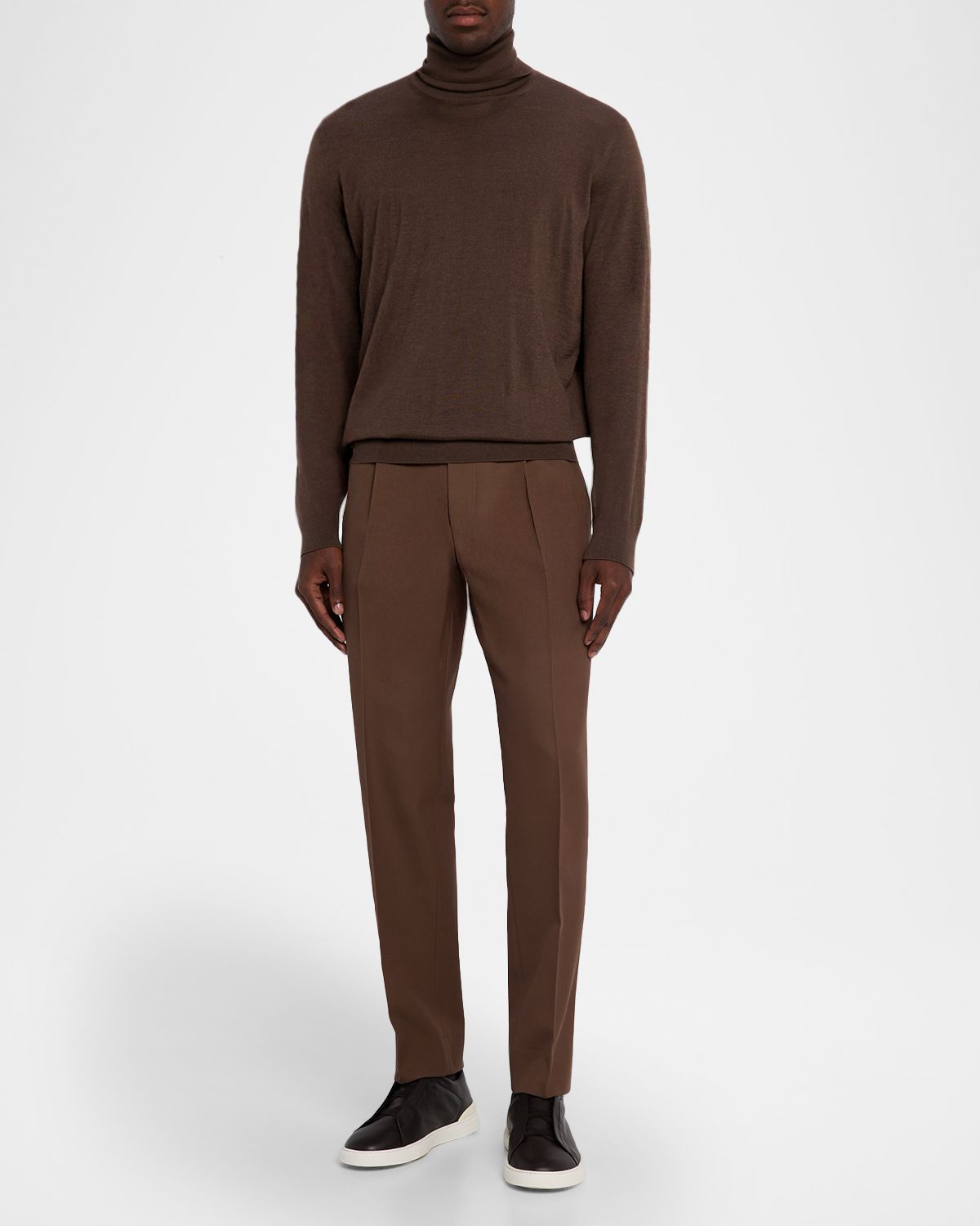ZEGNA Men 's Fine Cashmere and Silk Turtleneck Sweater