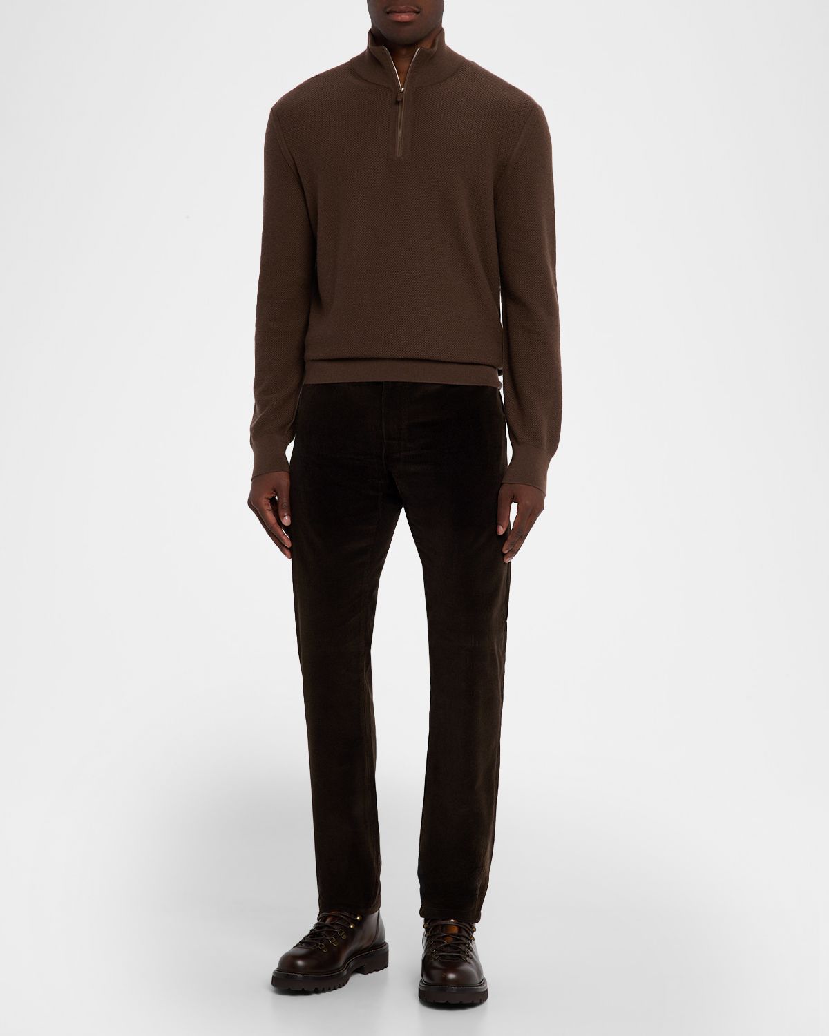 ZEGNA Men 's Cashco Corduroy Slim Five-Pocket Pants