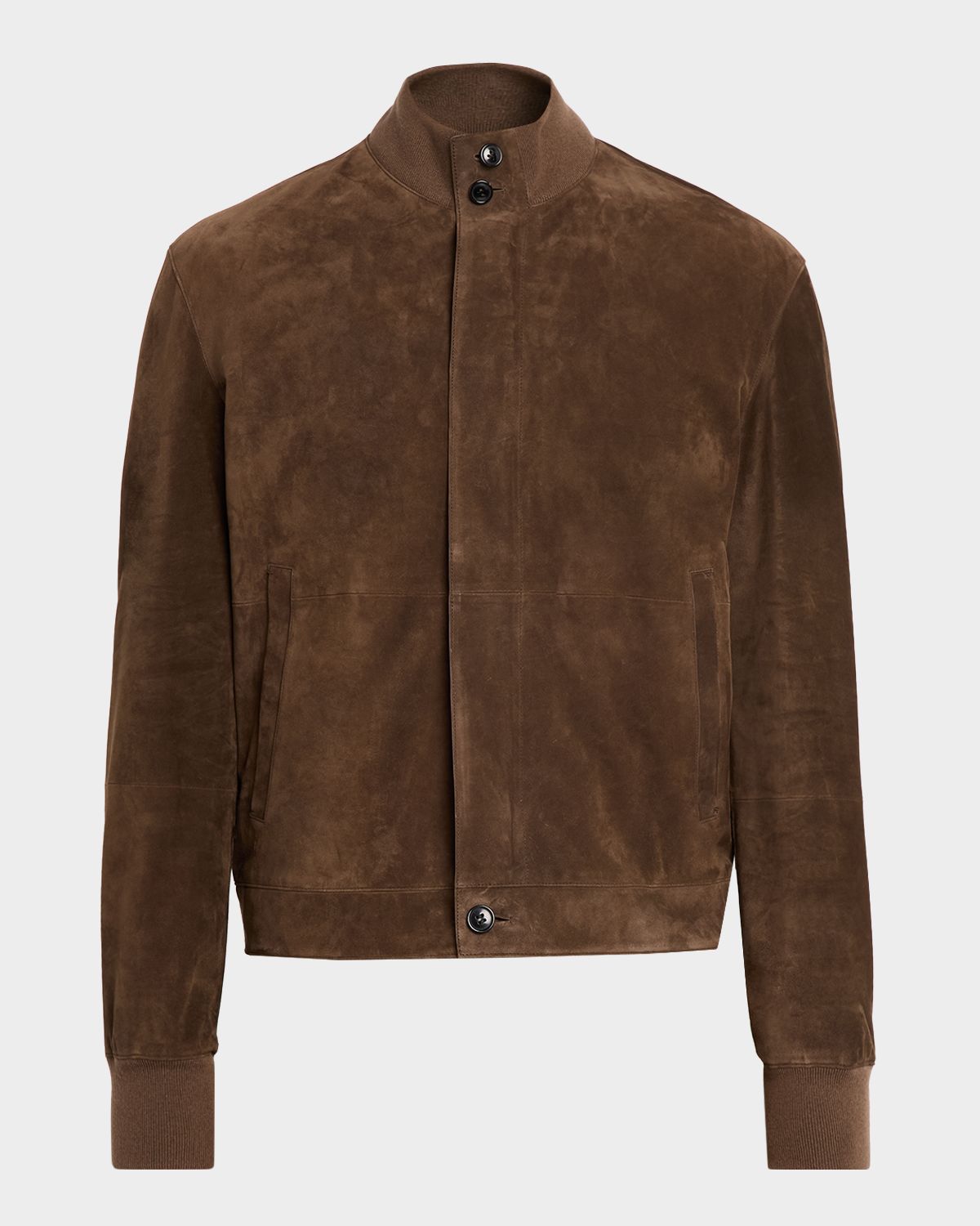 ZEGNA Men 's Suede Hidden-Zip Bomber Jacket