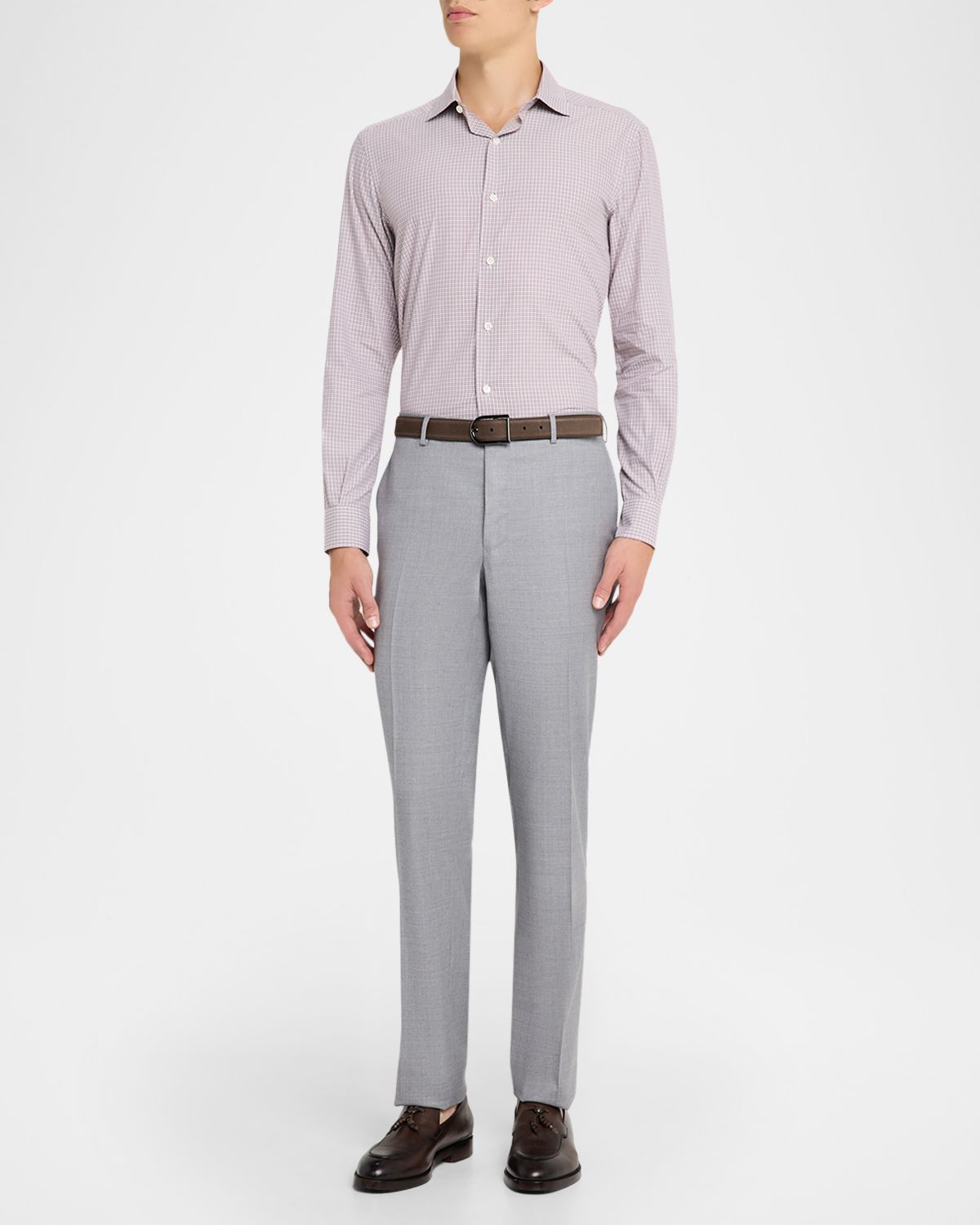 ZEGNA Men 's Petite Plaid Cotton Classic-Fit Sport Shirt