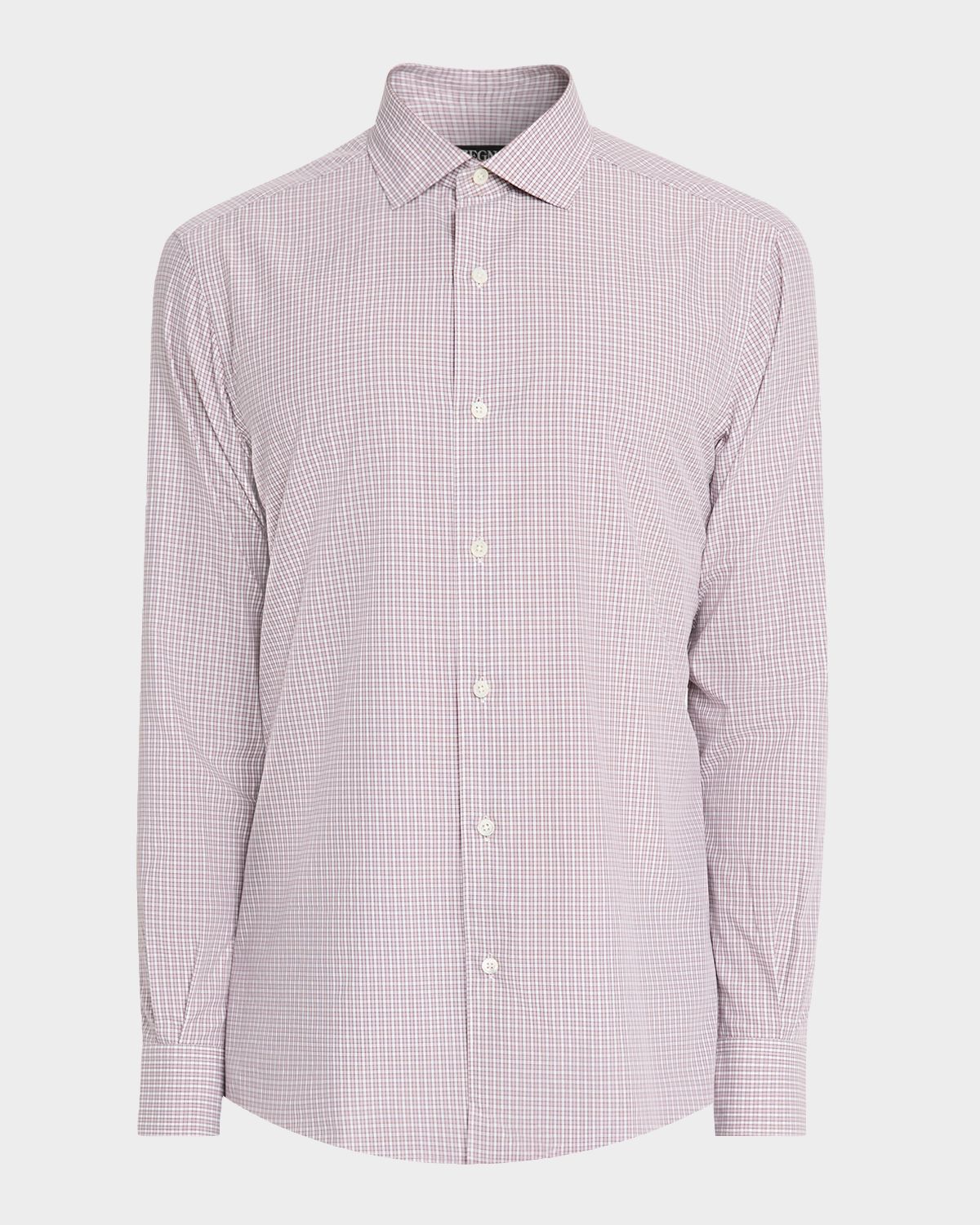 ZEGNA Men 's Petite Plaid Cotton Classic-Fit Sport Shirt