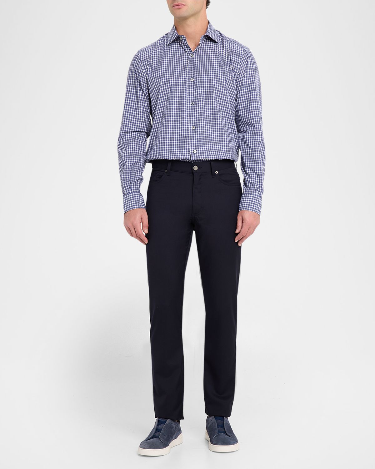 ZEGNA Men 's Petite Plaid Cotton Button-Down Shirt