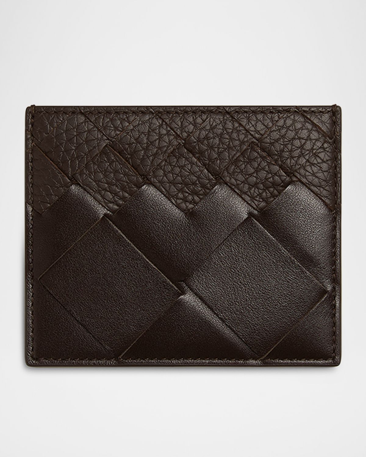Bottega Veneta Men 's Intrecciato 15 Degrade Leather Card Holder