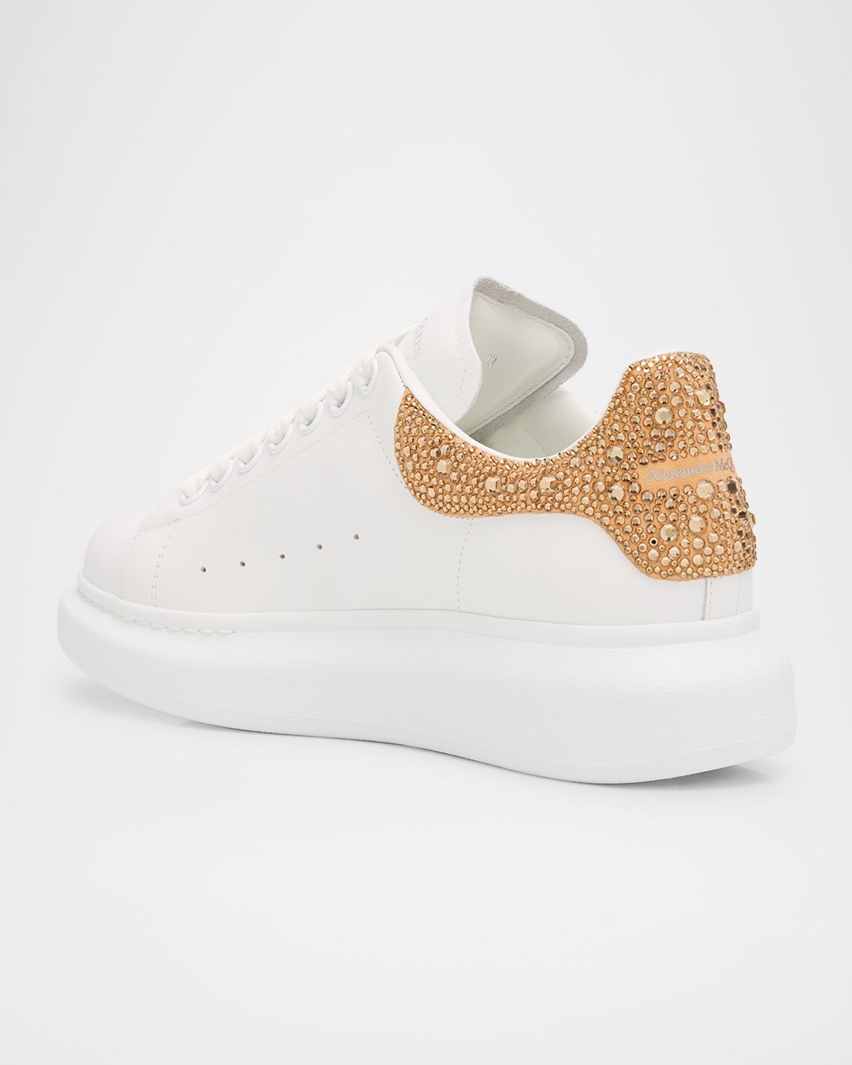 McQueen Snakeskin-Print Leather Oversized Low-Top Sneakers