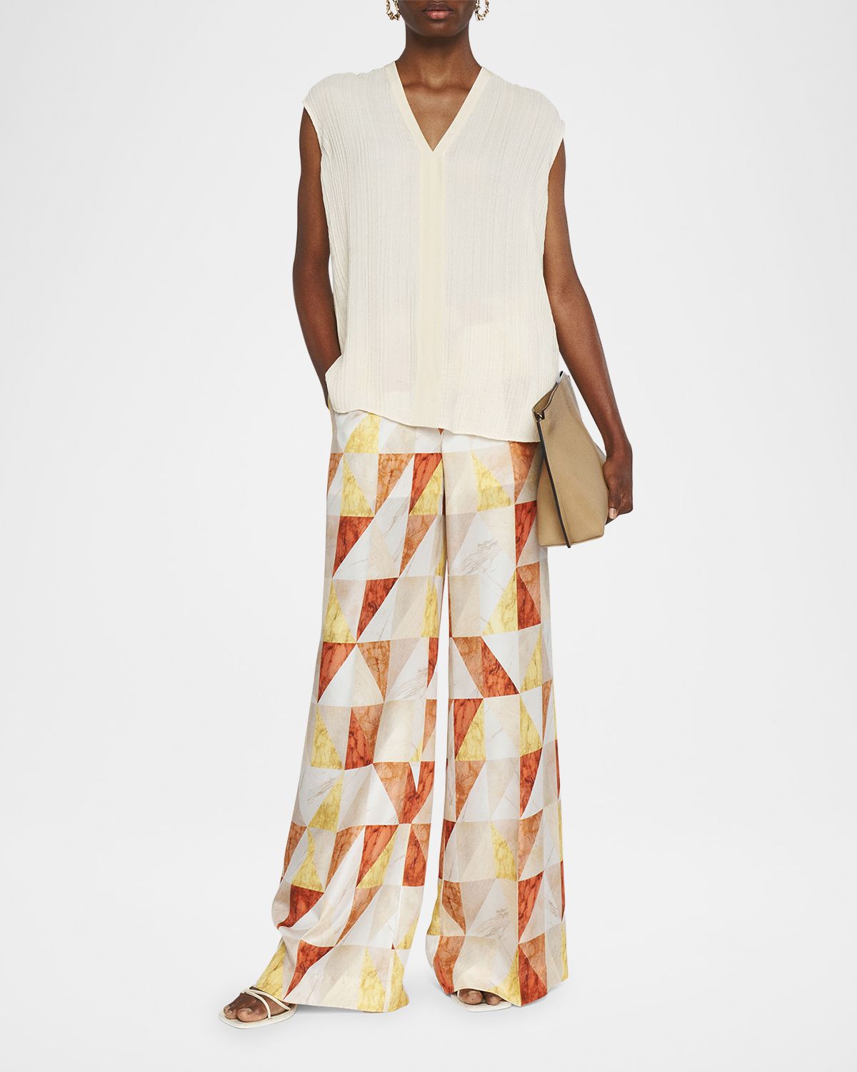 Joseph Thoresby Marble-Print Habotai Silk Trousers