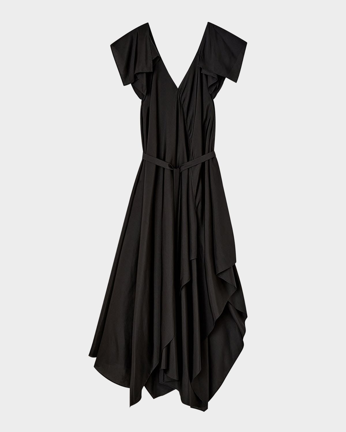 Joseph Plumet Draped Habotai Silk Maxi Dress
