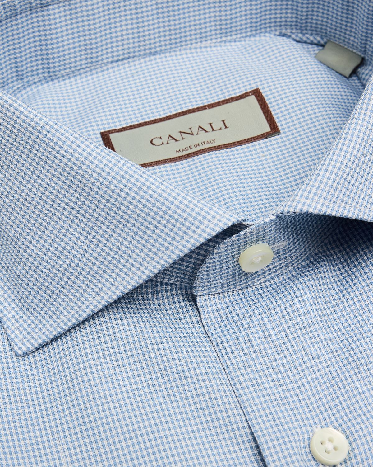 Canali Men 's Micro-Houndstooth Cotton Dress Shirt