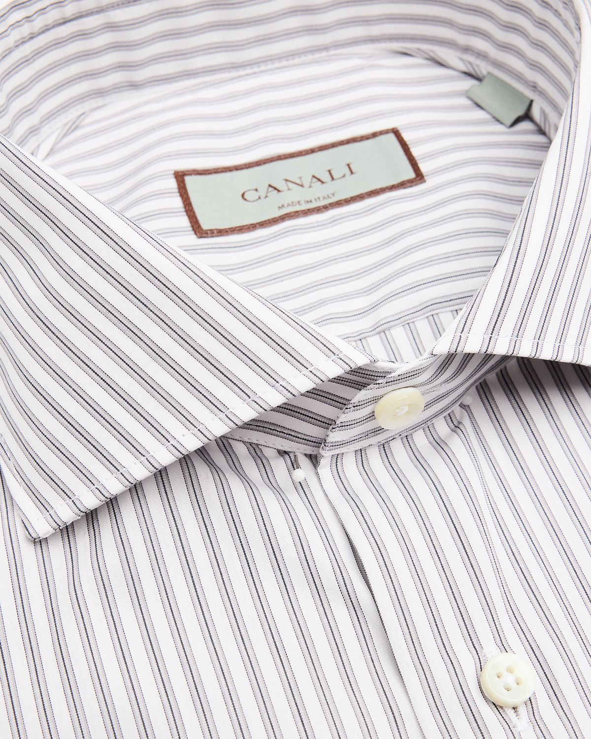 Canali Men 's Classic-Fit Stripe Cotton Dress Shirt