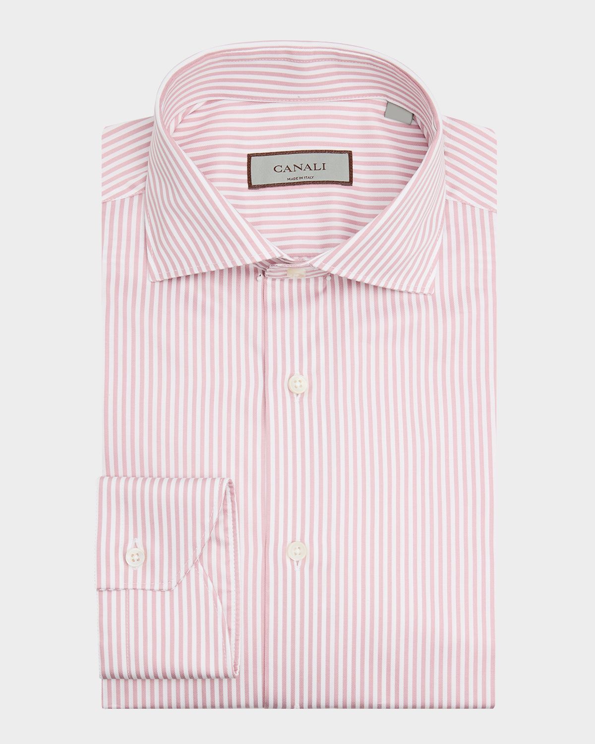 Canali Men 's Classic-Fit Cotton Bengal Stripe Dress Shirt