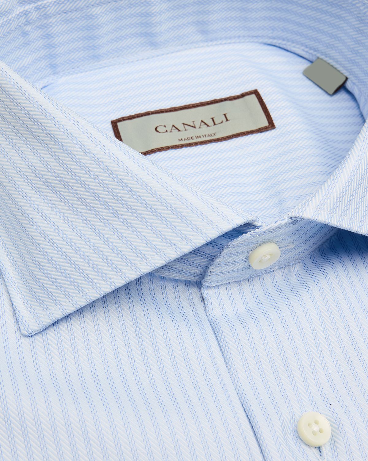 Canali Men 's Fine Stripe Cotton Dress Shirt